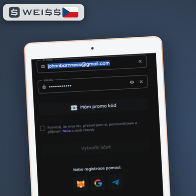 Rychlá registrace ve Weiss Casino CZ s minimem vyplňovaných polí